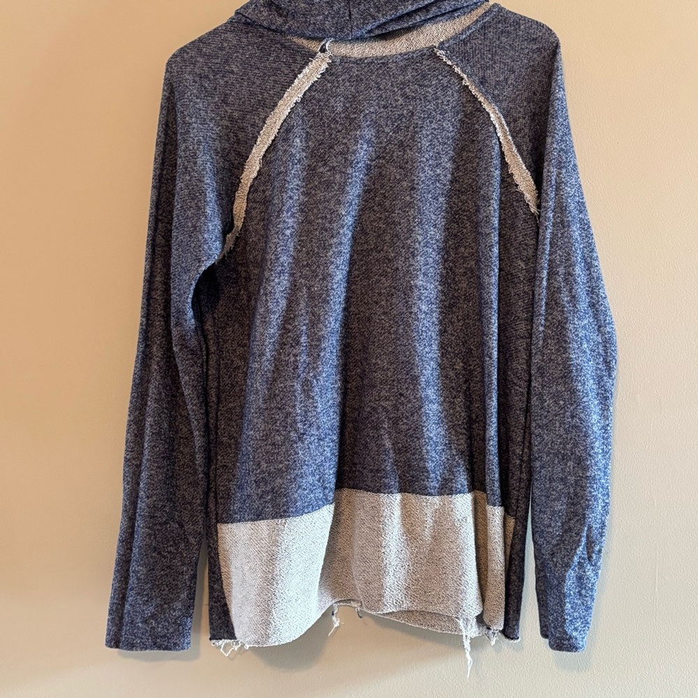 My Beloved Heathered Blue Cowl-Neck Pullover - Picture 4 of 4